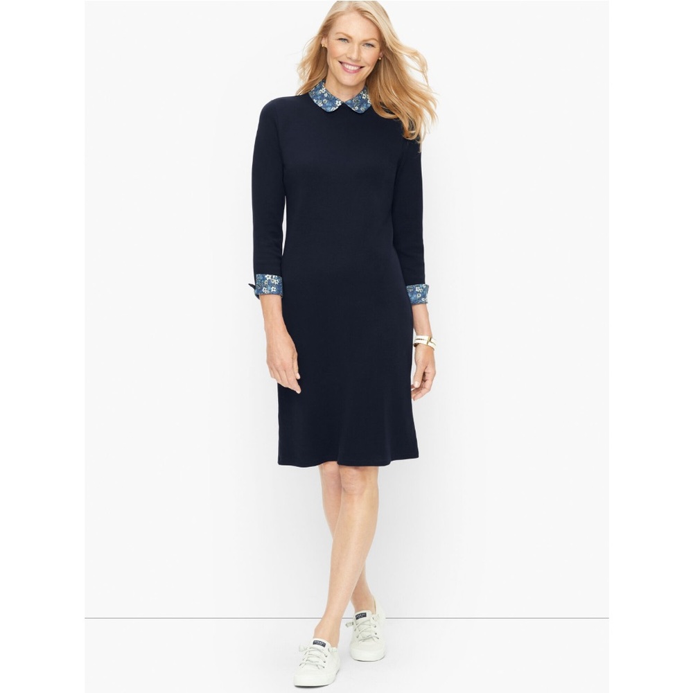 NEW Talbots Collard Shift Dress Blue Size XL